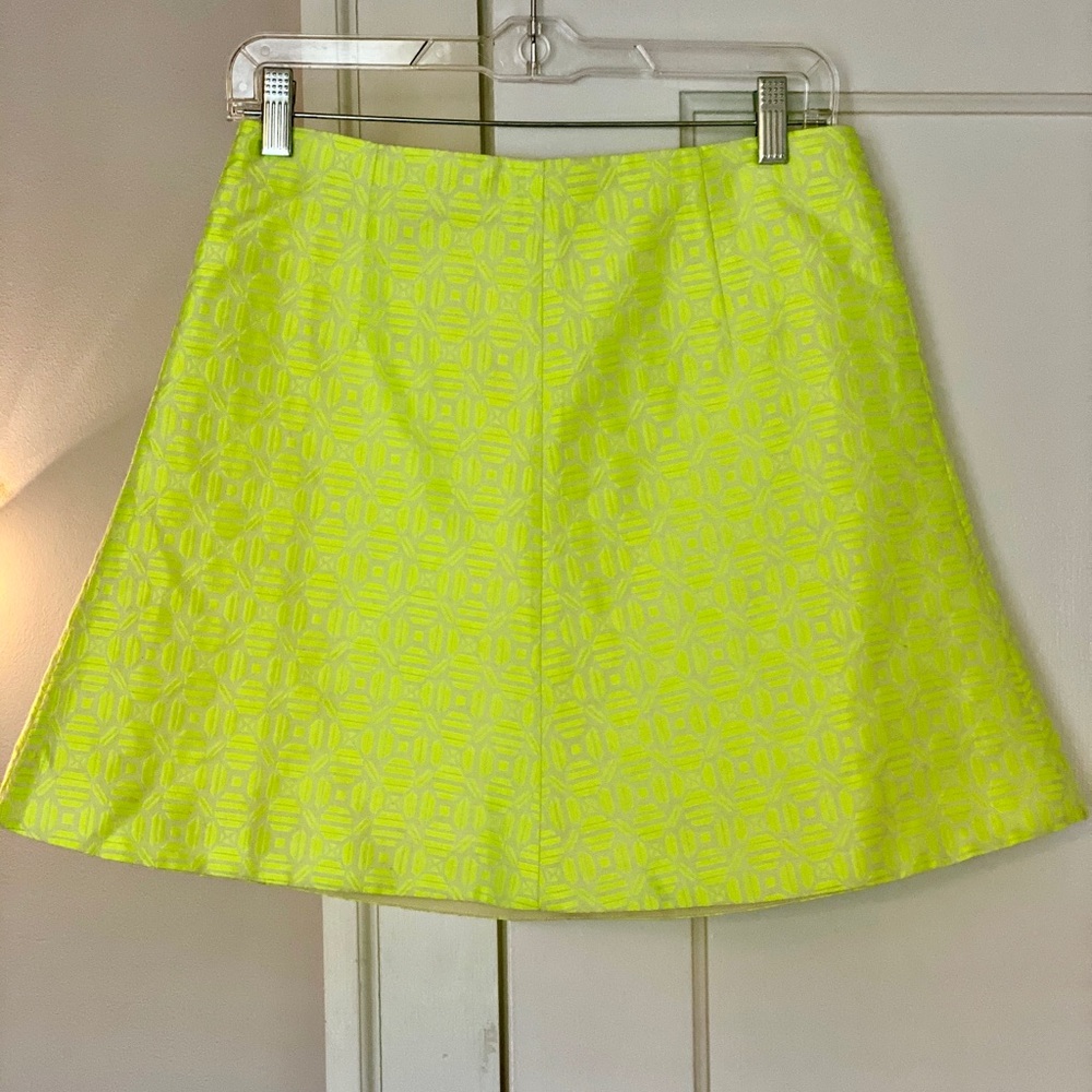 J crew factory neon jacquard skirt